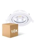 Fordelspakke 10x Noxion LED Vipbar Slim Spot Hvid Runde 5W 550lm 60D - 940 Kold Hvid | 85mm - IP54 - Dæmpbar - Bedste Farvegengivelse